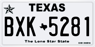 TX license plate BXK5281