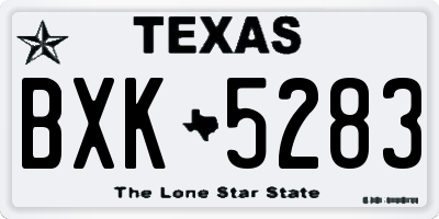 TX license plate BXK5283