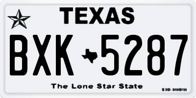 TX license plate BXK5287