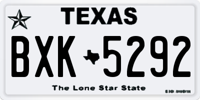 TX license plate BXK5292