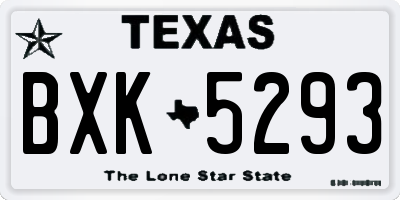 TX license plate BXK5293