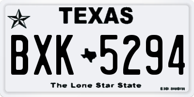 TX license plate BXK5294