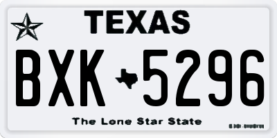 TX license plate BXK5296