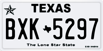 TX license plate BXK5297