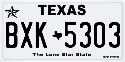 TX license plate BXK5303