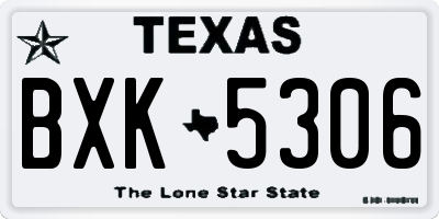 TX license plate BXK5306