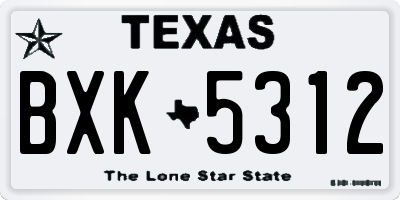 TX license plate BXK5312