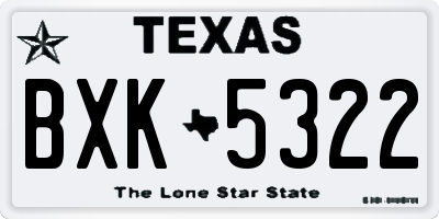 TX license plate BXK5322