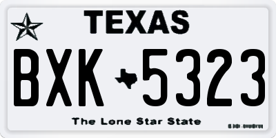 TX license plate BXK5323