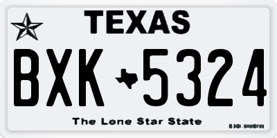 TX license plate BXK5324