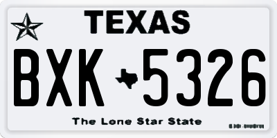 TX license plate BXK5326