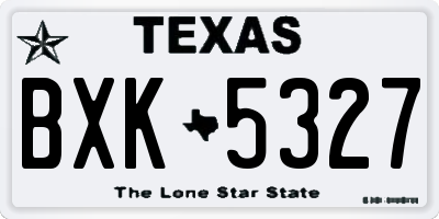 TX license plate BXK5327
