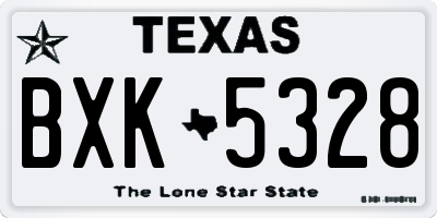 TX license plate BXK5328