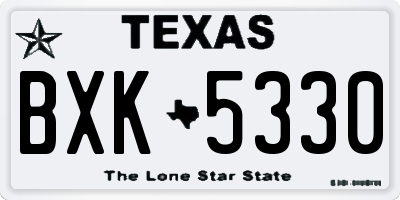 TX license plate BXK5330