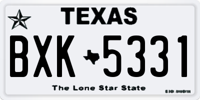 TX license plate BXK5331