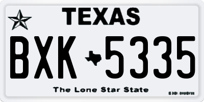 TX license plate BXK5335