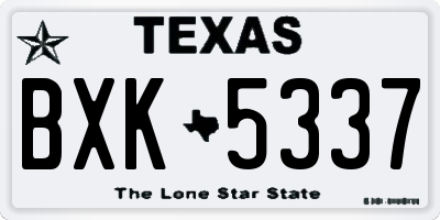 TX license plate BXK5337
