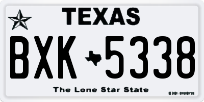 TX license plate BXK5338