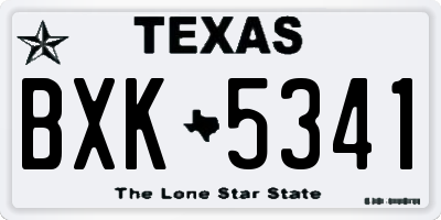 TX license plate BXK5341