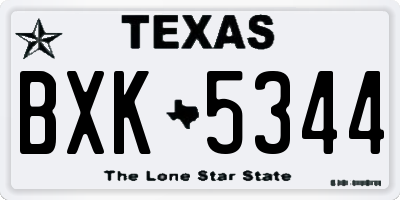 TX license plate BXK5344