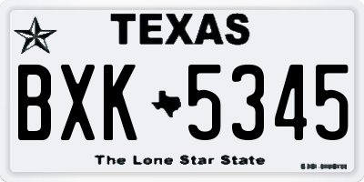 TX license plate BXK5345