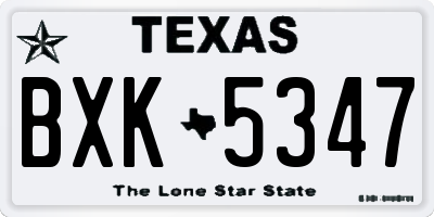 TX license plate BXK5347