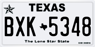TX license plate BXK5348