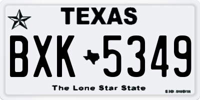 TX license plate BXK5349