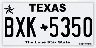 TX license plate BXK5350