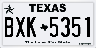 TX license plate BXK5351
