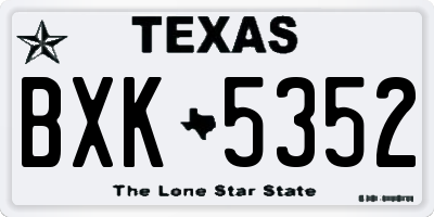 TX license plate BXK5352