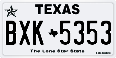 TX license plate BXK5353