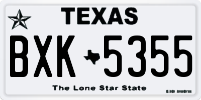 TX license plate BXK5355