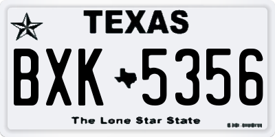 TX license plate BXK5356