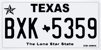 TX license plate BXK5359