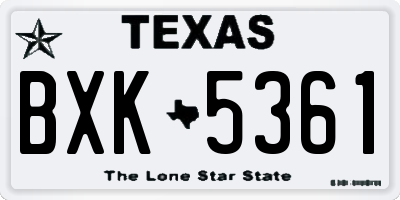 TX license plate BXK5361