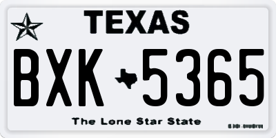 TX license plate BXK5365