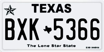 TX license plate BXK5366