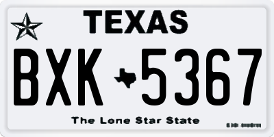 TX license plate BXK5367
