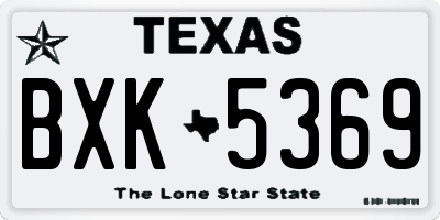 TX license plate BXK5369
