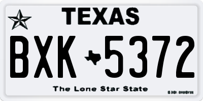 TX license plate BXK5372