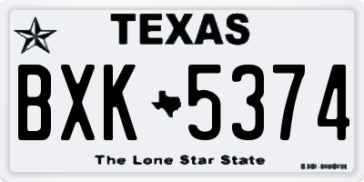 TX license plate BXK5374
