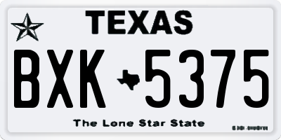 TX license plate BXK5375