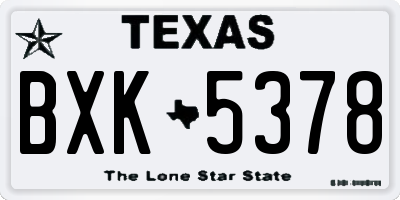 TX license plate BXK5378