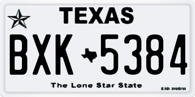 TX license plate BXK5384