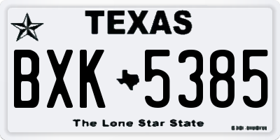 TX license plate BXK5385