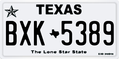 TX license plate BXK5389