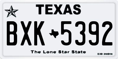 TX license plate BXK5392