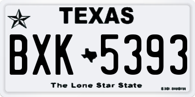 TX license plate BXK5393