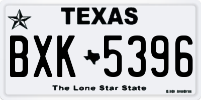 TX license plate BXK5396